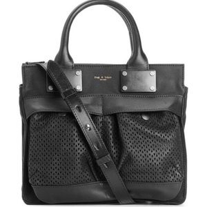 Rag & Bone Large Leather Pilot Bag, Black